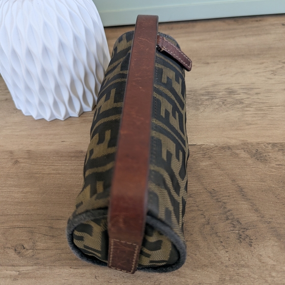 Fendi Zucca Canvas Mini Baguette Wristlet - Brown/Black - Picture 6 of 16